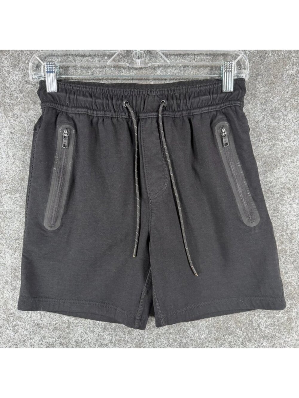 American Eagle 24/7 8 In Jogger Shorts Mens XS Black Zip Pockets Classic Relaxed